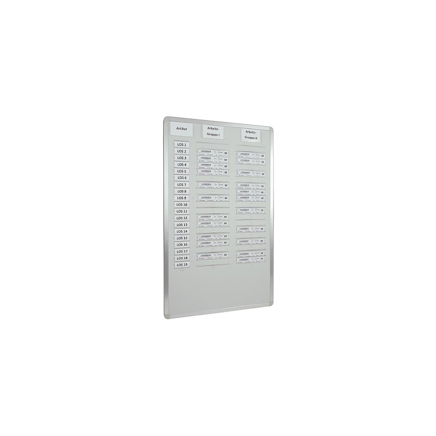 Orga Easy planning board, height 900 mm, for A5 vertical, width 535 mm, double row.