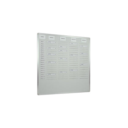Orga Easy planning board, height 900 mm, for A5 vertical, width 915 mm, four row.