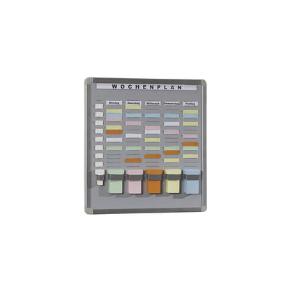 T-Card system board, hard foam support plate, grey, WxH 656 x 458 mm, with 35 compartments and 5 rows.