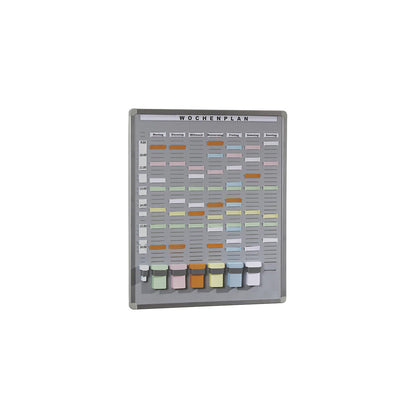 T-Card system board, hard foam support plate, grey, WxH 656 x 608 mm, with 35 compartments and 7 rows.
