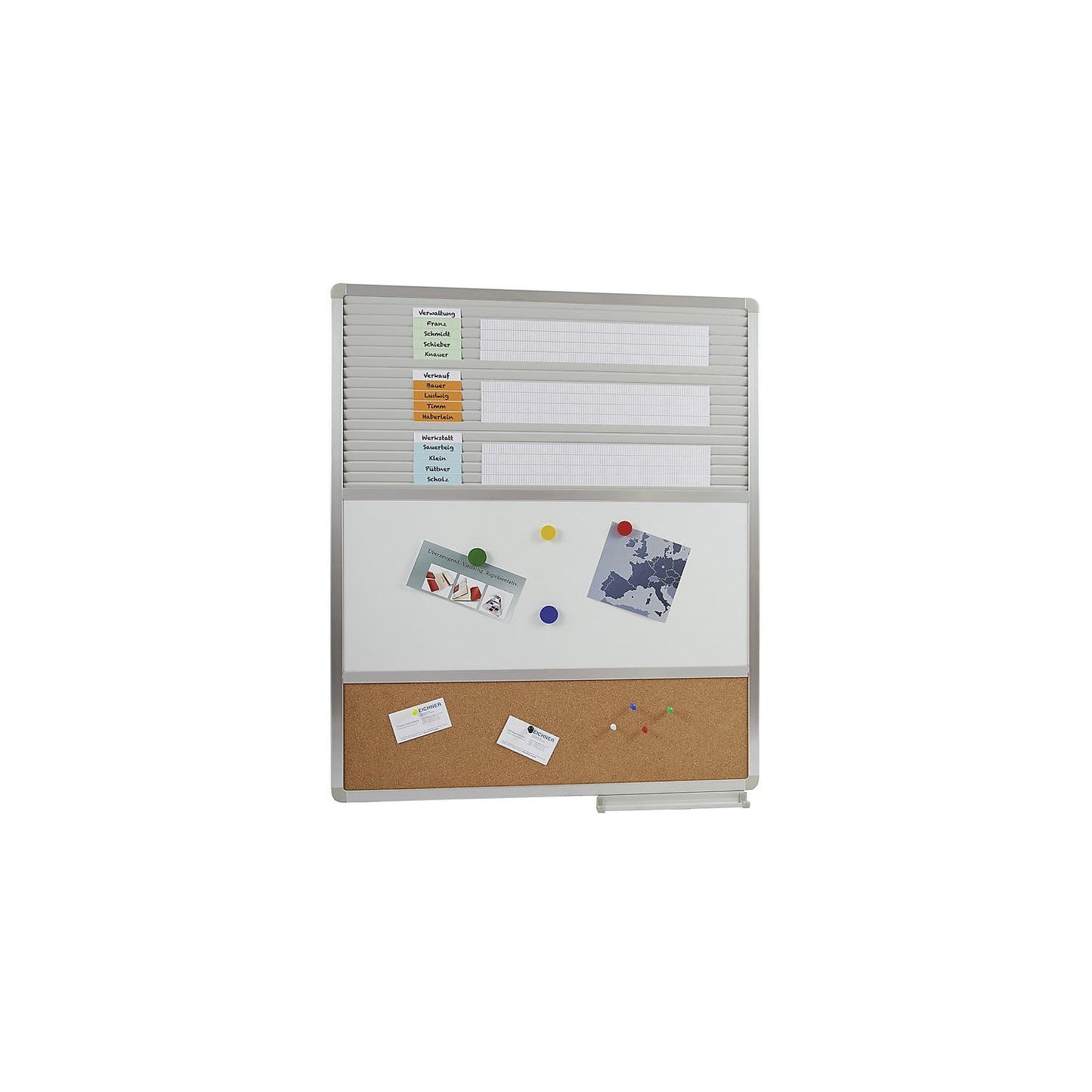 Multi-purpose board, universal, width 705 mm, insert board, whiteboard and pinboard.