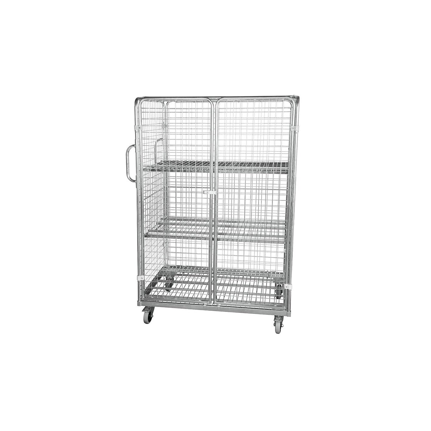 Steel roll container, LxW 1200 x 800 mm, 4-sided, with 2 doors.
