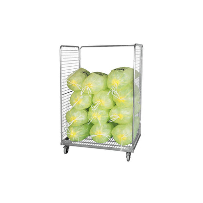 Steel roll container, LxW 1200 x 800 mm, 2-sided, with stabiliser bar.