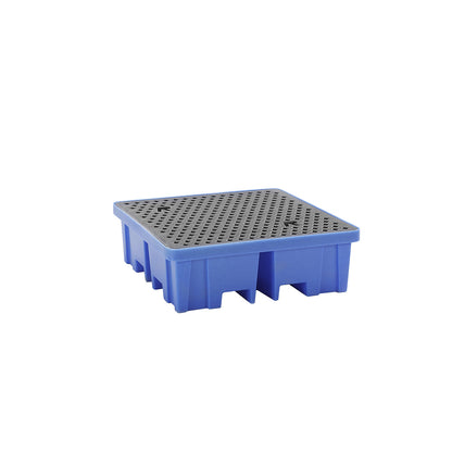 PE sump tray, for 4 x 200 l drums, with PE grate.