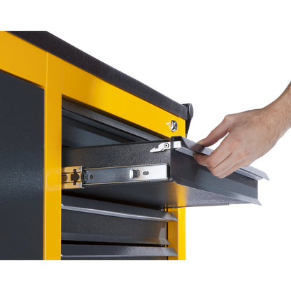 JUMBO workshop trolley, with vertical drawers and 6 drawers, HxWxD 935 x 900 x 460 mm, gentian blue.