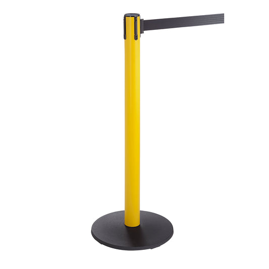 Belt barrier, plastic, belt extension 2000 mm, yellow, pack of 2.