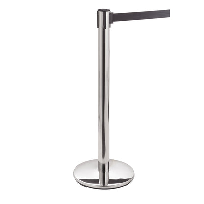 Belt barrier, steel, belt extension 2300 mm, chrome plated, pack of 2.