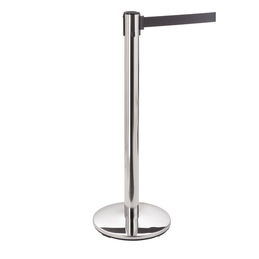 Belt barrier, steel, belt extension 2300 mm, chrome plated, pack of 2.