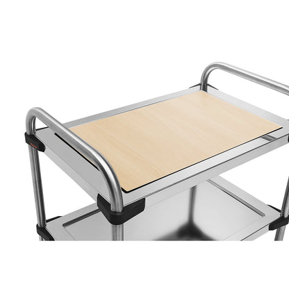 Shelf for 640-RL stainless steel serving trolley, made of Resopal, beech.