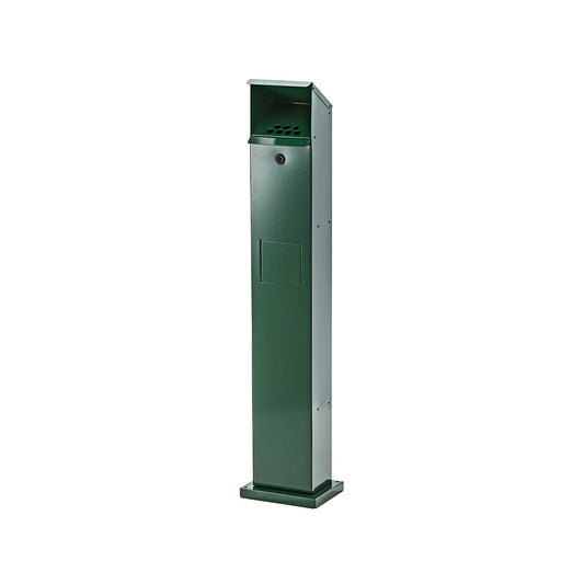Combination column ashtray, capacity 5 l, WxHxD 180 x 1150 x 150 mm, moss green.