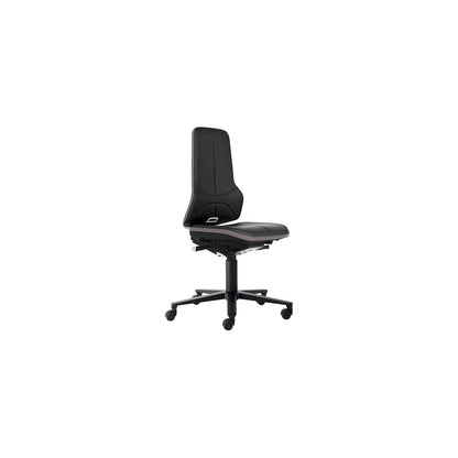 NEON ESD industrial swivel chair, castors, synchronous mechanism, vinyl, grey bumper.