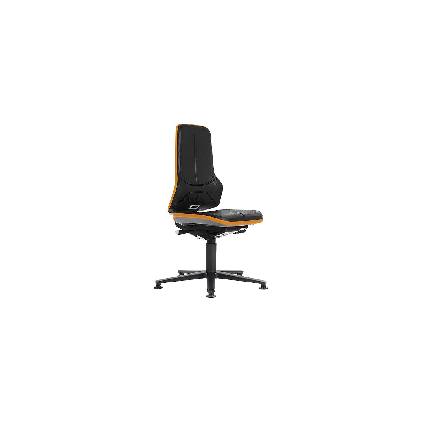 NEON industrial swivel chair swivel chair, floor glides, synchronous mechanism, skintec, orange bumper.