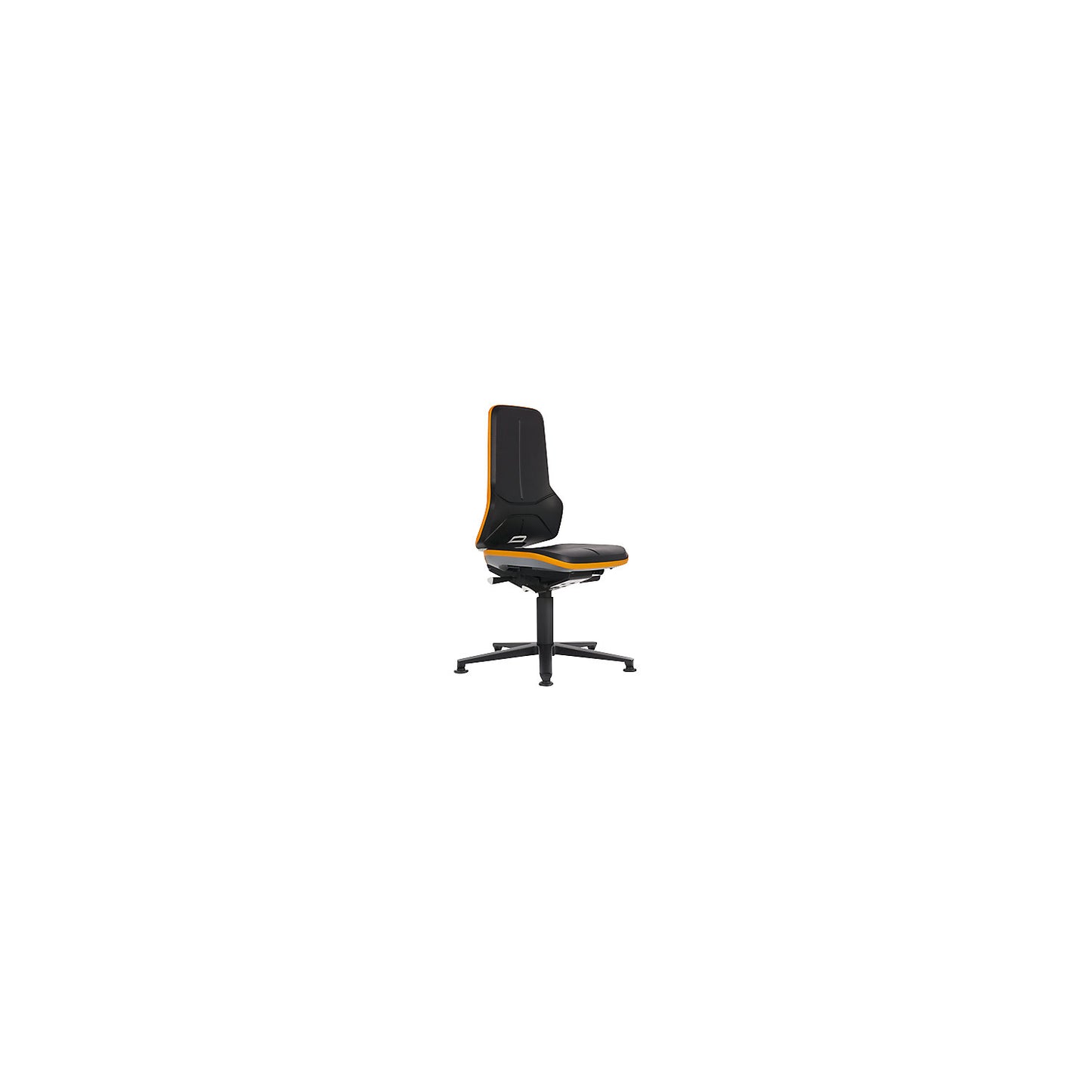 NEON industrial swivel chair swivel chair, floor glides, synchronous mechanism, vinyl, orange bumper.
