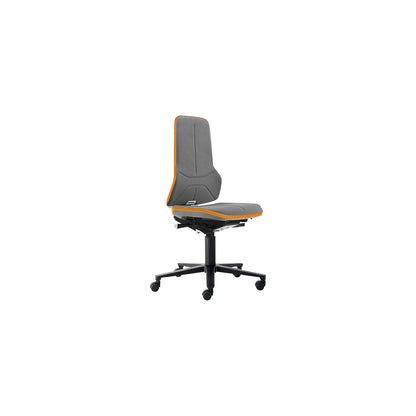 NEON industrial swivel chair, castors, synchronous mechanism, Supertec, orange bumper.