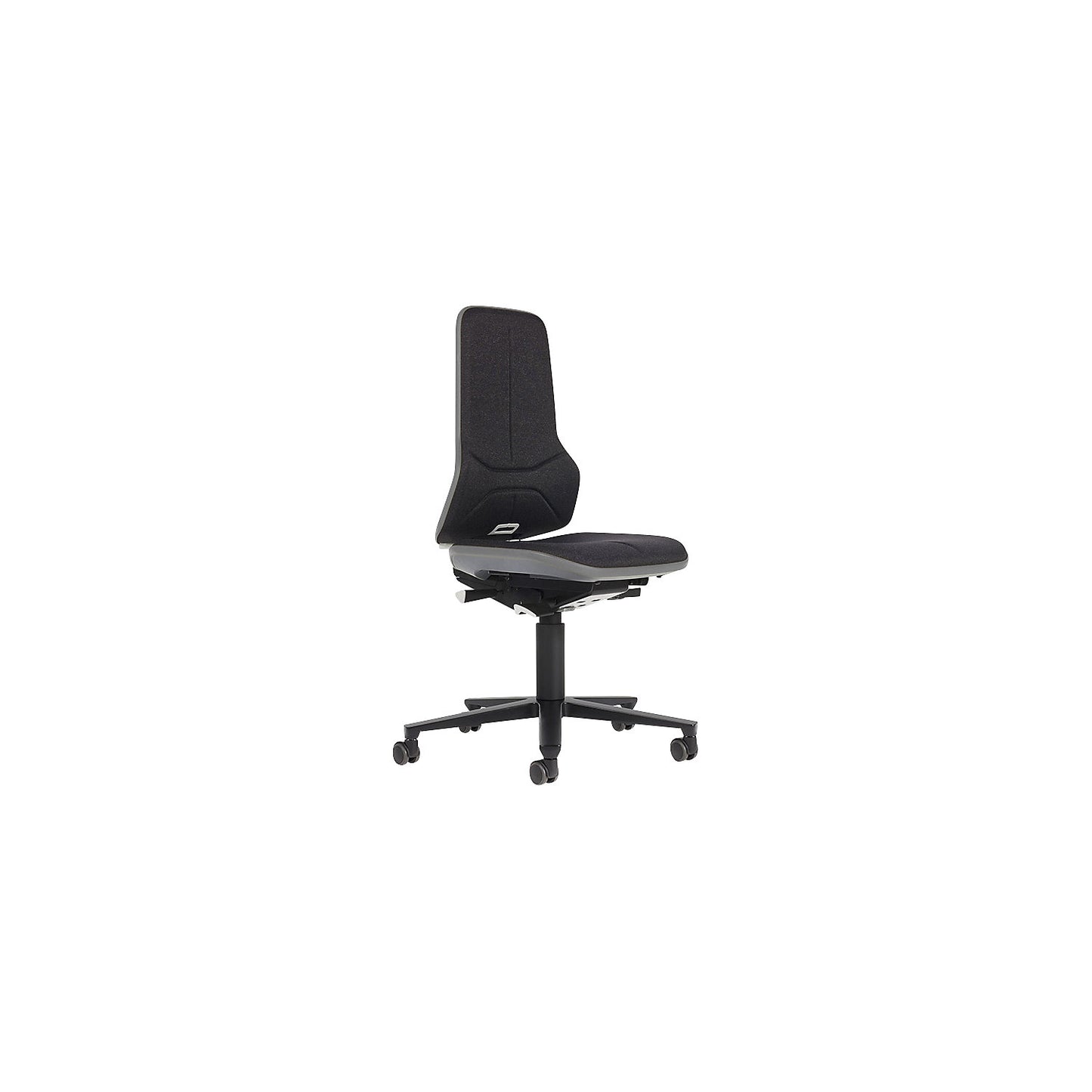 NEON industrial swivel chair, castors, synchronous mechanism, fabric, grey bumper.