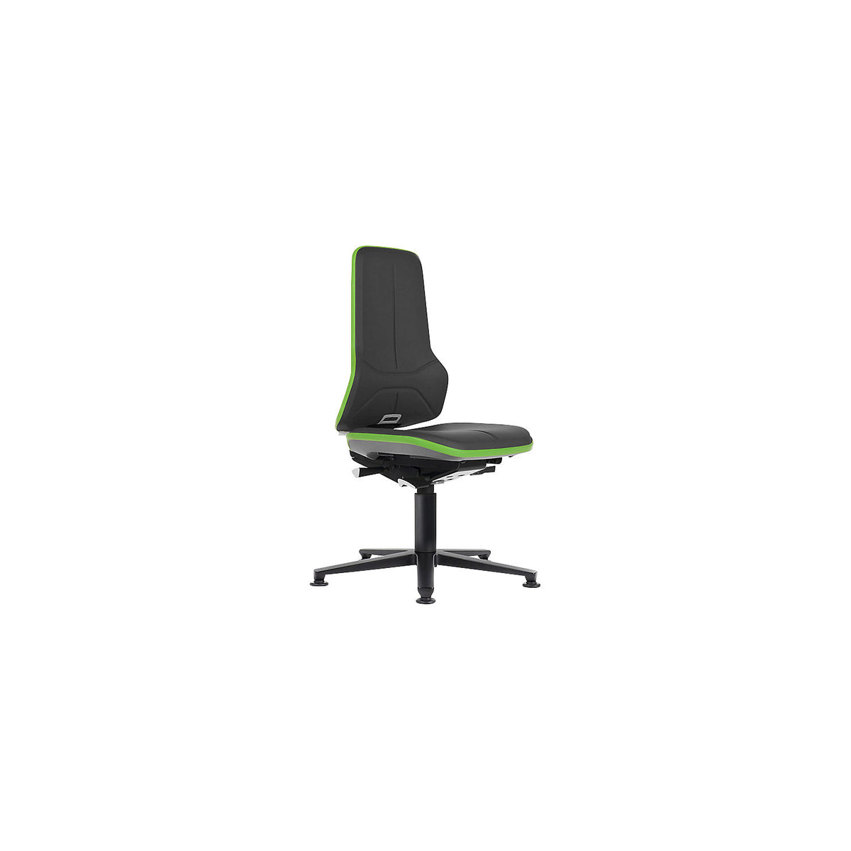 NEON industrial swivel chair swivel chair, floor glides, synchronous mechanism, vinyl, green bumper.