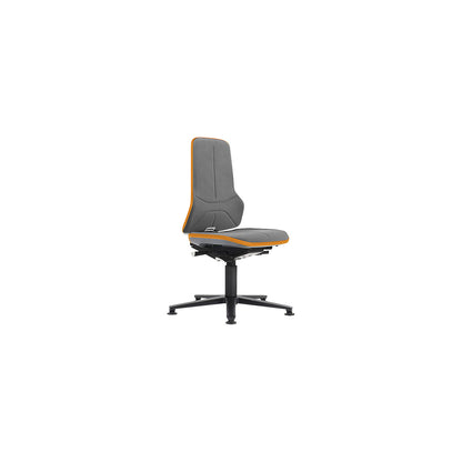 NEON industrial swivel chair swivel chair, floor glides, synchronous mechanism, Supertec, orange bumper.