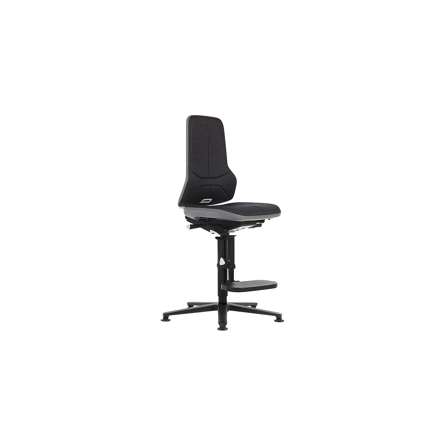 NEON industrial swivel chair, floor glides, step-up, synchronous mechanism, fabric, grey bumper.