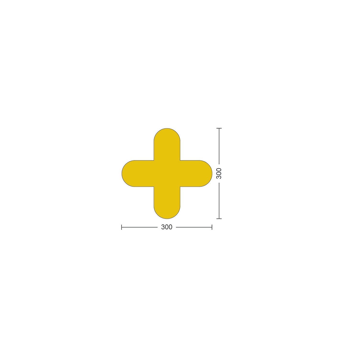 PVC floor marker, cross, pack of 50, LxW 300 x 300 mm.
