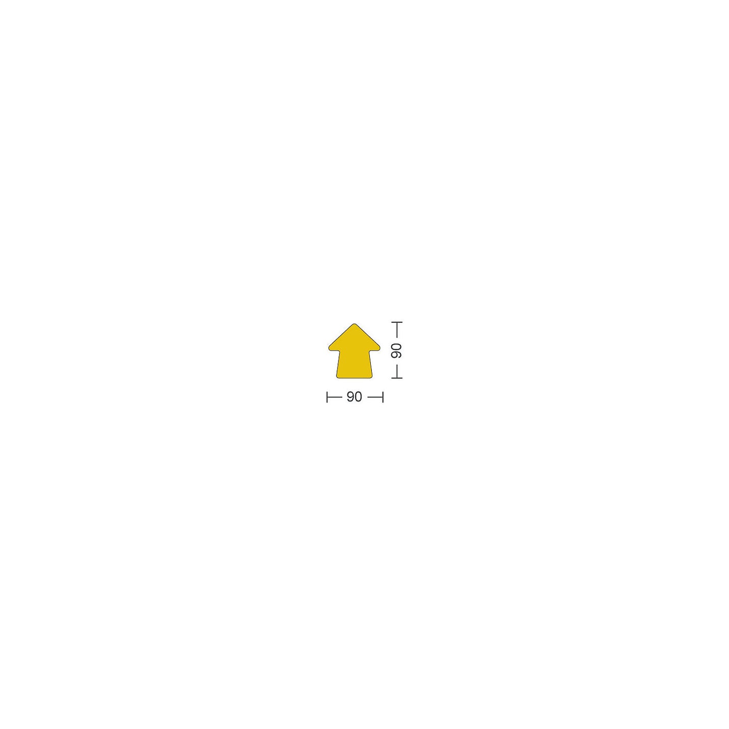 PVC floor marker, arrow, pack of 100, LxW 90 x 90 mm.