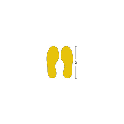 PVC floor marker, feet, pack of 50, LxW 300 x 100 mm.