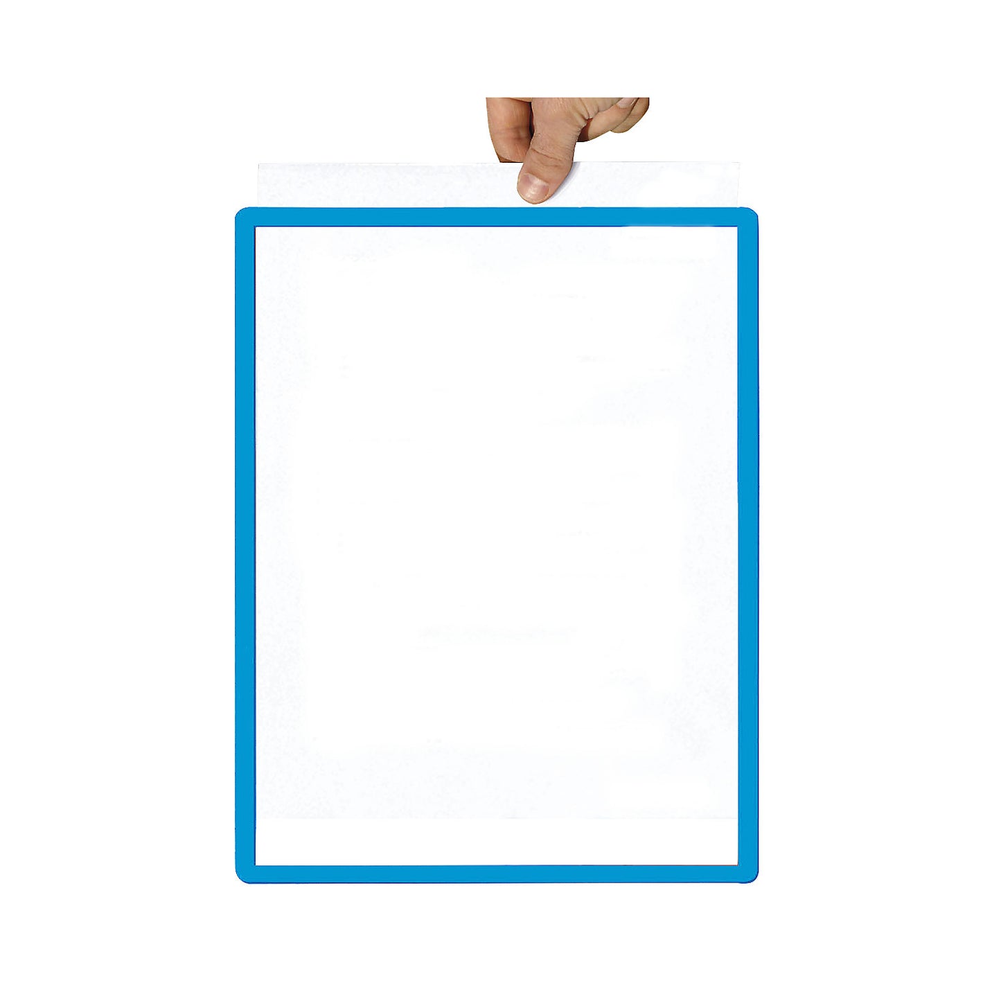 Frame with transparent film, format A5, pack of 10, magnetic, blue.