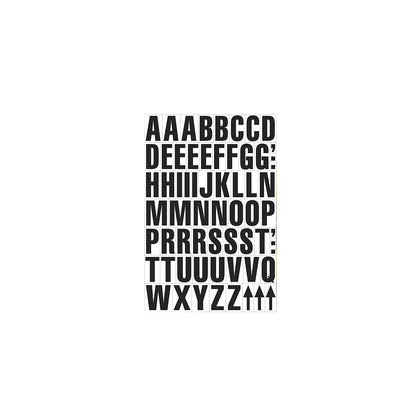 A4 sheet with characters, magnetic letters, pack of 2, white background.