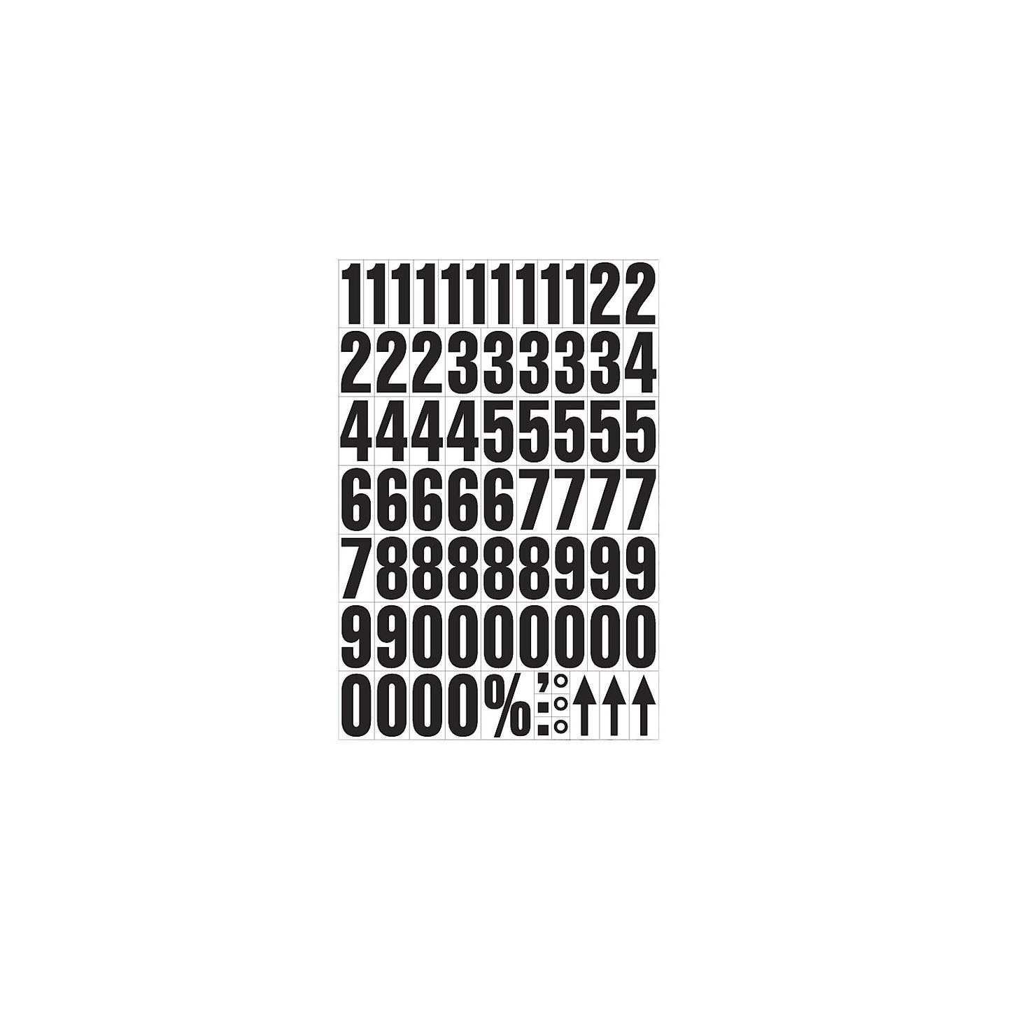 A4 sheet with characters, magnetic digits, pack of 2, white background.