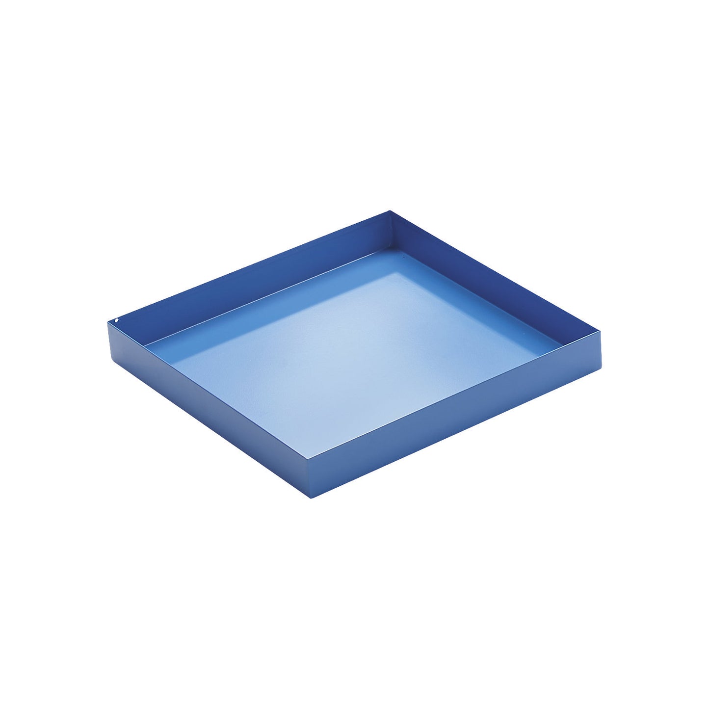 Steel sump tray for small containers, light blue, sump capacity 12 l, length 470 mm.