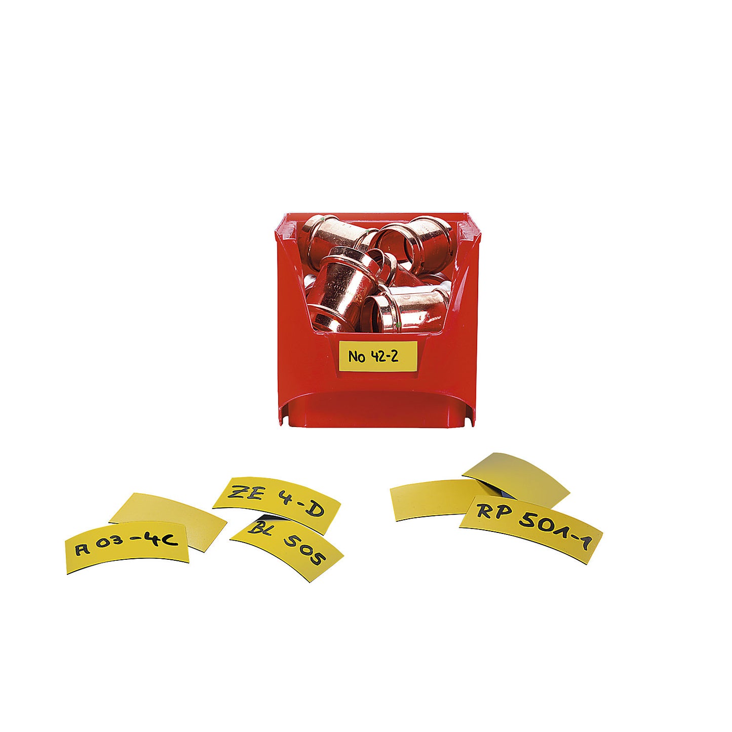 Magnetic storage labels, yellow, HxW 50 x 200 mm, pack of 100.