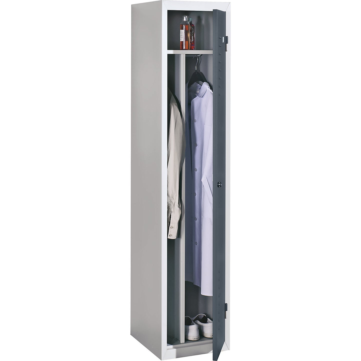 Venlo clean and dirty locker, 1 compartment with centre partition, standard unit, basalt grey door.