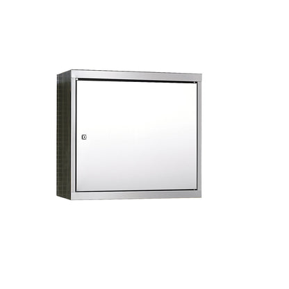 Stainless steel wall cupboard, HxWxD 600 x 650 x 320 mm, 2 shelves.