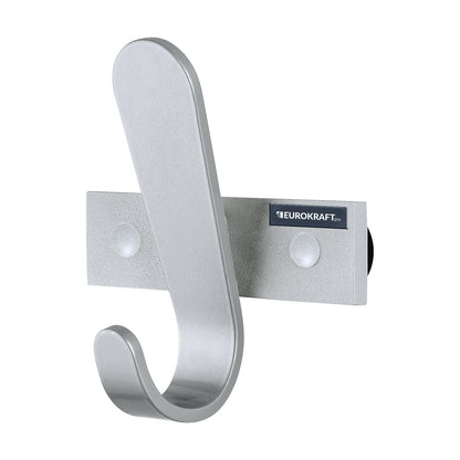 Coat rail, 1 coat hook, HxWxD 130 x 120 x 60 mm, pack of 2, hook colour silver.
