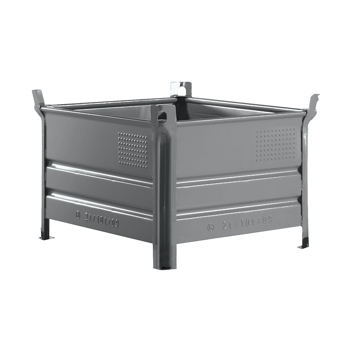 Solid panel box pallet, WxL 800 x 1000 mm, max. load 2000 kg, grey, 1+ items.