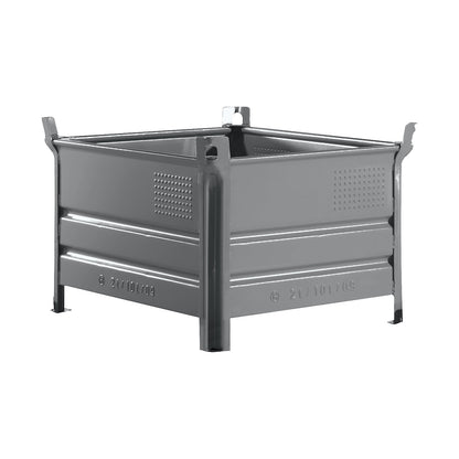 Solid panel box pallet, WxL 800 x 1000 mm, max. load 2000 kg, grey, 1+ items.