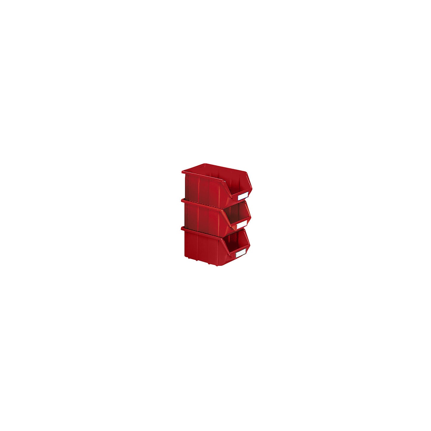 Open fronted storage bin made of polypropylene, LxWxH 125 x 113 x 64 mm, pack of 30, red, pack of 30.