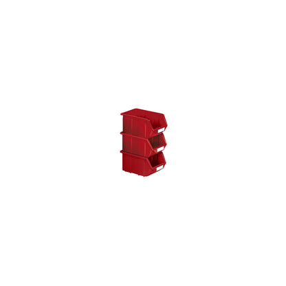 Open fronted storage bin made of polypropylene, LxWxH 125 x 113 x 64 mm, pack of 30, red, pack of 30.