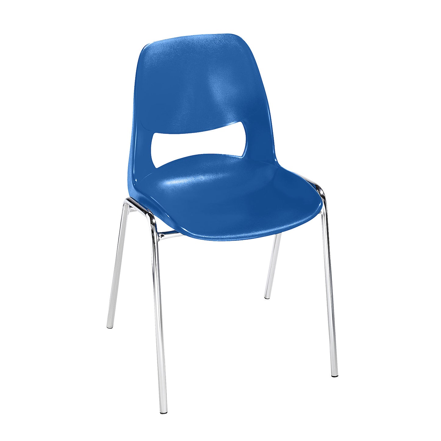 Stacking chair made of polypropylene, without upholstery, blue, pack of 2.