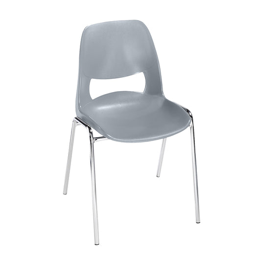 Stacking chair made of polypropylene, without upholstery, grey, pack of 2.