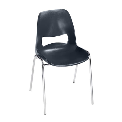 Stacking chair made of polypropylene, without upholstery, charcoal, pack of 2.