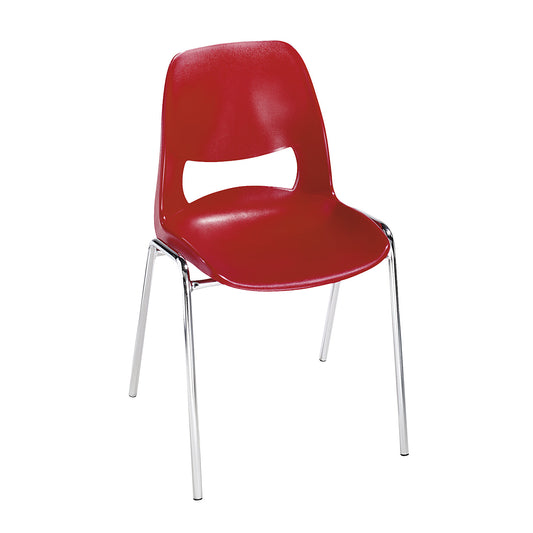 Stacking chair made of polypropylene, without upholstery, red, pack of 2.