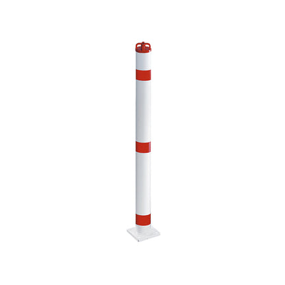 Barrier posts, plastic, to bolt in place, with chain head.