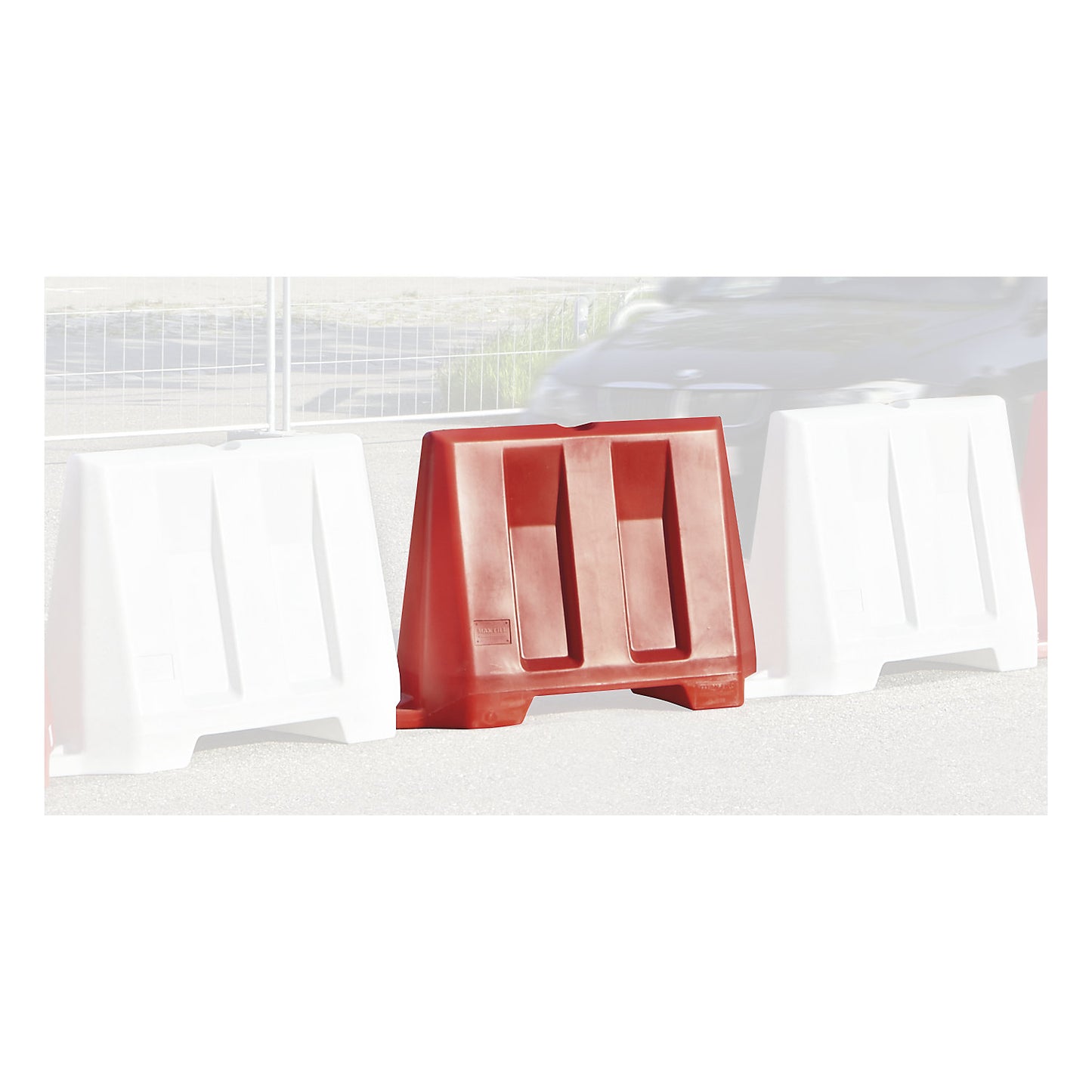 Lane divider, plastic, LxWxH 1210 x 400 x 810 mm, red.