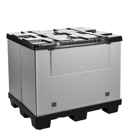 Pallet box, folding, made of PP, capacity 895 l, 1+ items.