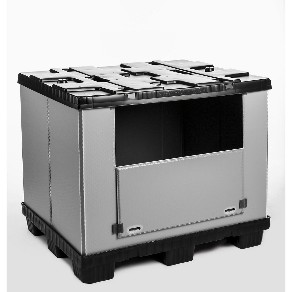 Pallet box, folding, made of PP, capacity 895 l, 1+ items.