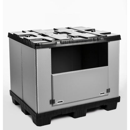 Pallet box, folding, made of PP, capacity 895 l, 1+ items.
