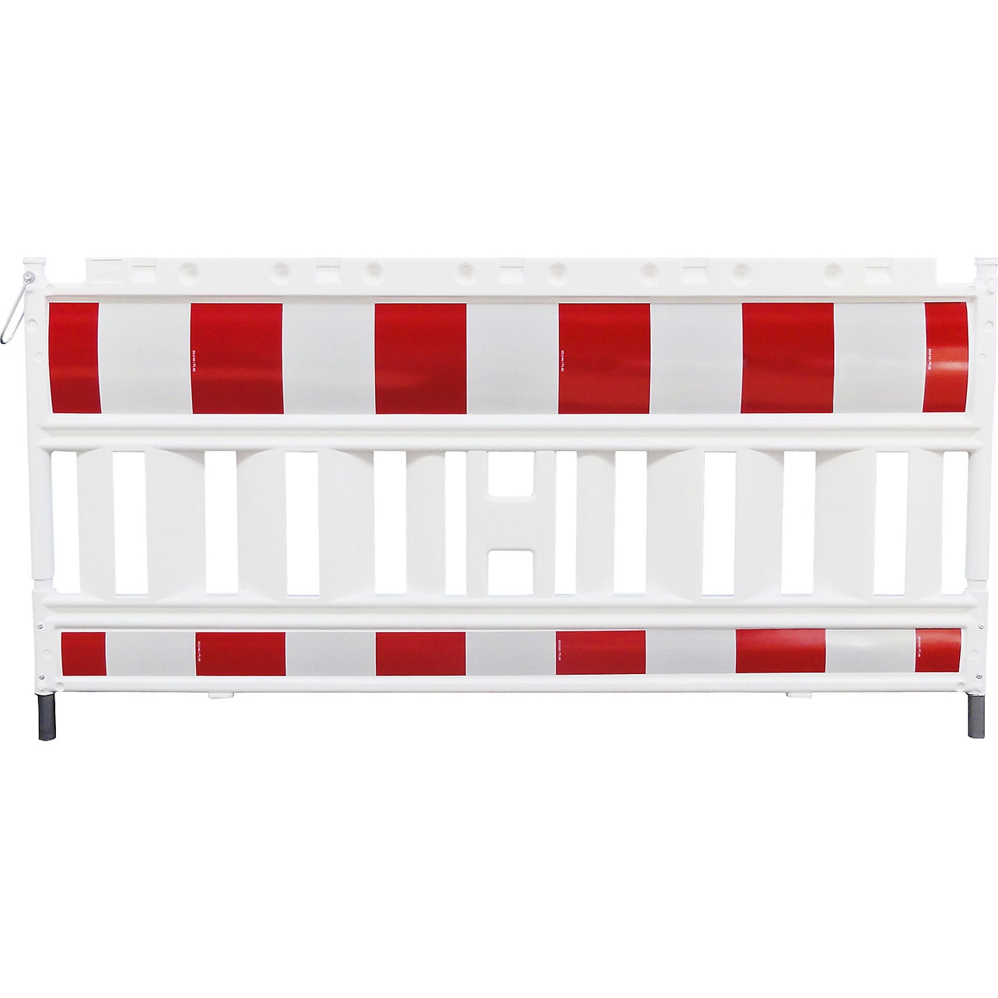Barrier, plastic, white / red, 1+ items.