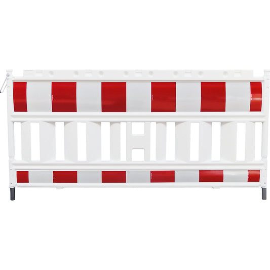 Barrier, plastic, white / red, 1+ items.