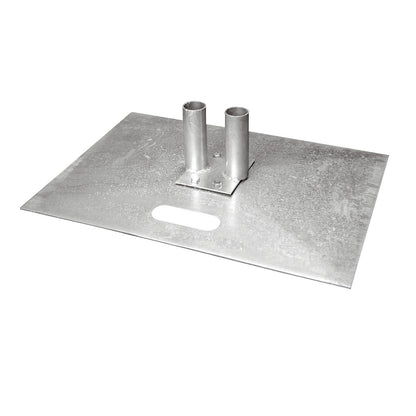 Steel footplate, zinc plated, for mobile fencing, length x width 700 x 500 mm.