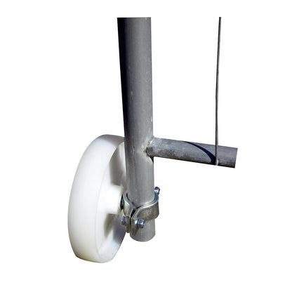 Castor, for mobile fencing, for door section.